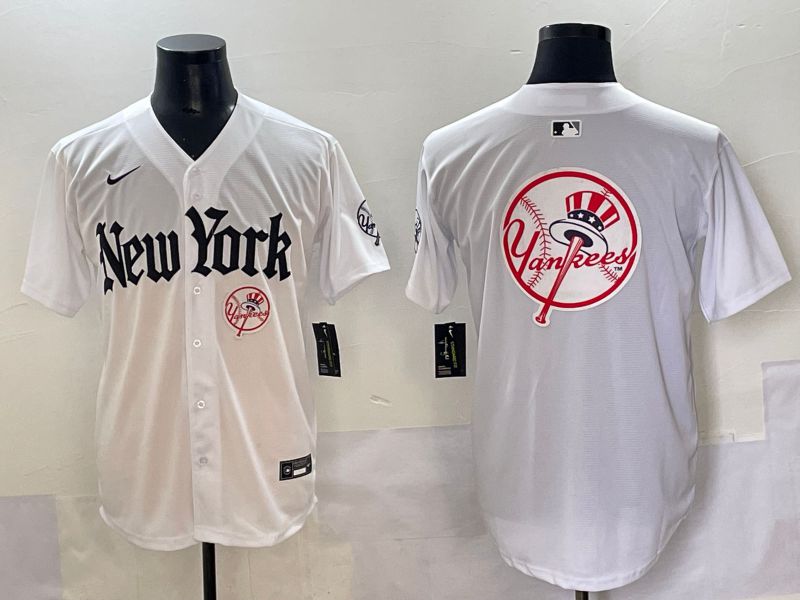 Men 2025 New York Yankees Blank White Five generations Joint Name Nike MLB Jersey style 96->new york yankees->MLB Jersey